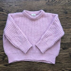 Mango wool blend thick knit cozy pink pullover sweater